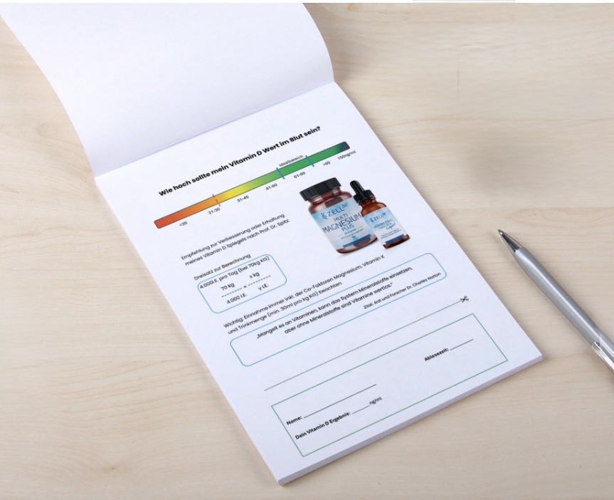 A5 Abreißblock zur Vitamin D Messung